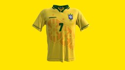 Seleção Brasileira 1994 - Camisa Titular brazil, shirt, football, 7, brasil, tetra, jersey, camisa, 1994, umbro, brazilian-design, selecao, brasileira, galvao, canarinho, cbf, romario, bebeto, sport