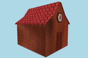 House house, farm, barn, town, country, home, building, build, residence, domicile, structure, lowpoly