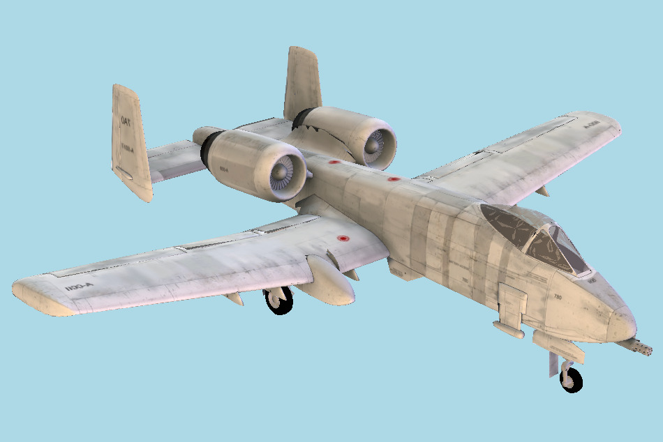 A-10 Thunderbolt Warthog Fighter Aircraft 3d model