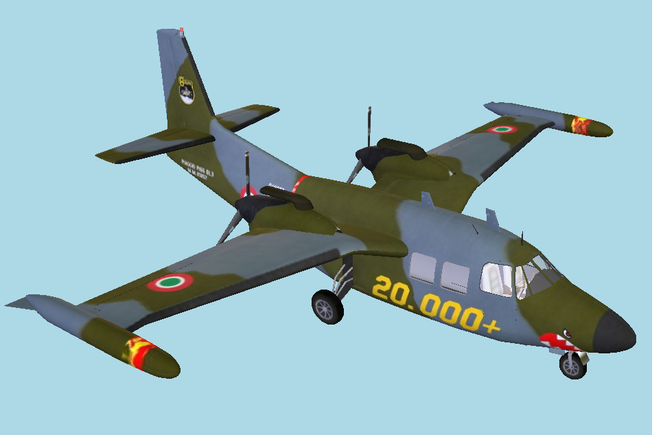 Piaggio P.166 Warplane 3d model