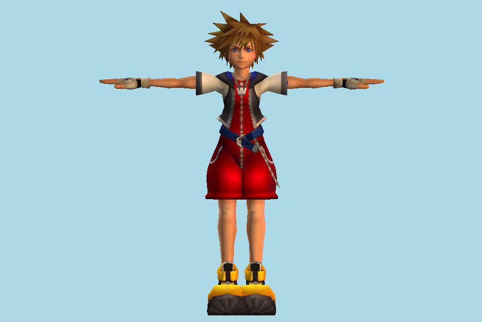 Kingdom Hearts 2 Sora (Kingdom Hearts 1 Outfit) 3d model