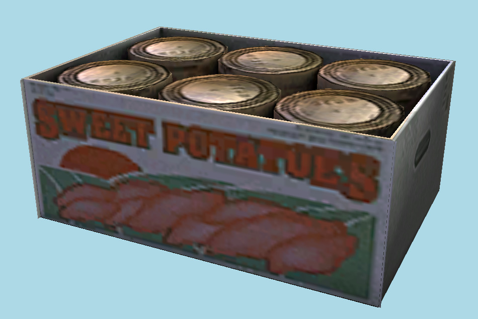 Vegetables Crate Sweet Potatoes Canned Storepak 3d model
