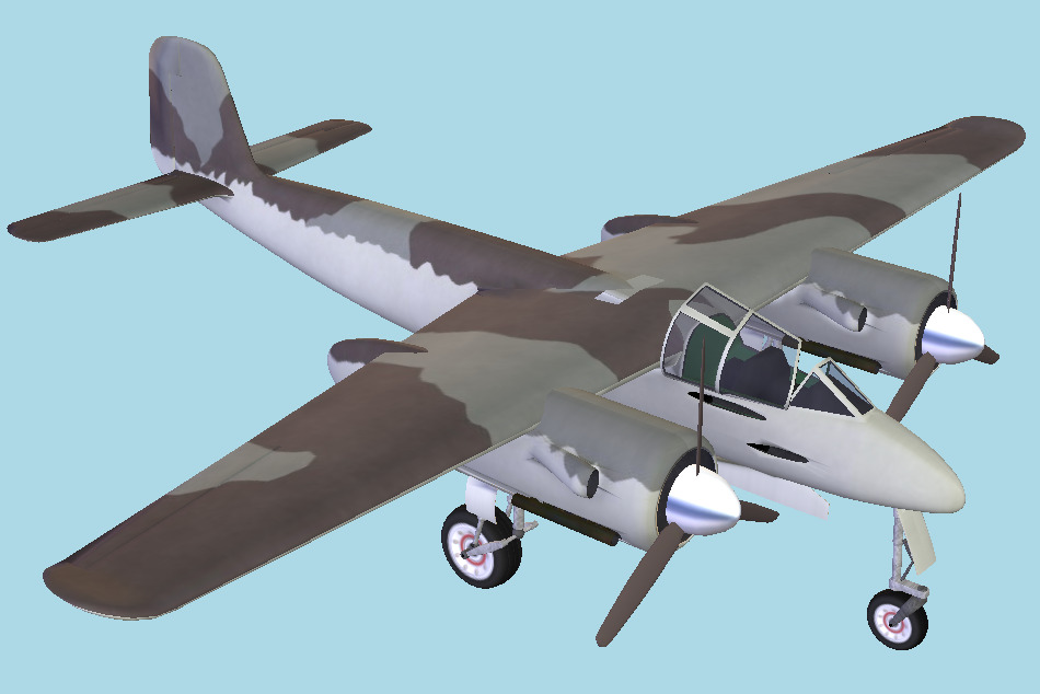Ta154 Warplane 3d model