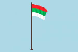 Bulgaria Flag Animated flag, animated, fbx, free
