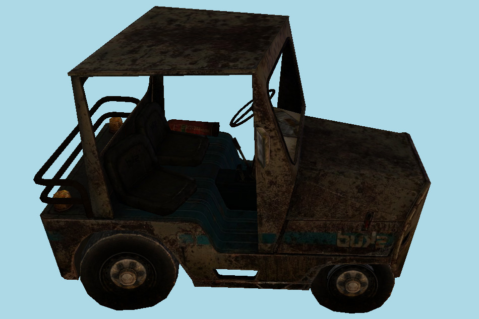 Wrecked Metalic Rusted Car 3d model