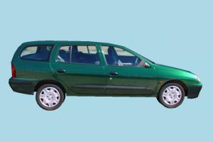 Car Green Low-poly car, truck, vehicle, transport, carriage, green, low-poly