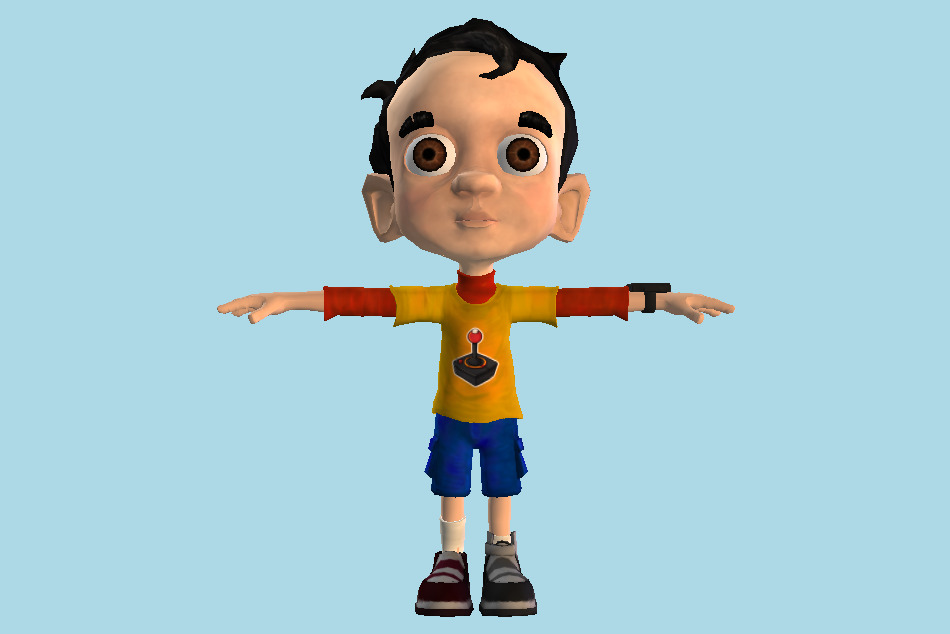 Little Boy Cartoon 3d model