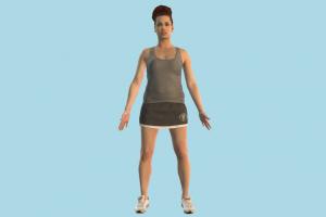 Woman scanner-models, volleyball, runner, woman, sports, skirt, tanktop, female, girl, people, human, character