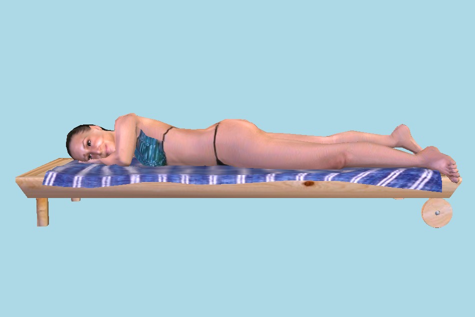 Bikini Woman Sunbathing 3d model