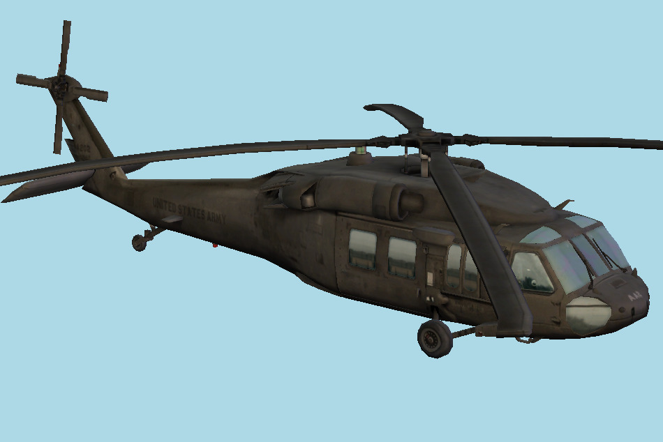 Blackhawk Military Helicopter 3d model