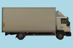 Cargo Truck vehicle, truck, cargo, carriage, car, van, bus, metro, transit, low-poly