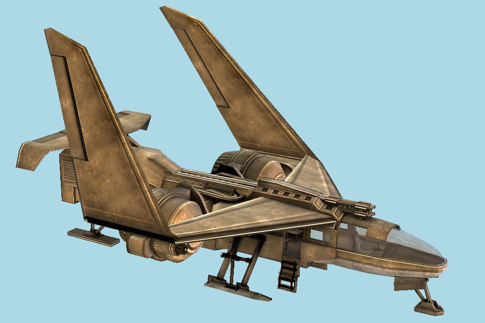 Futuristic Combat Jet Spaceship 3d model