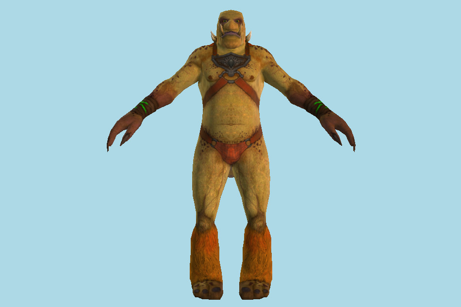 Character Green Troll Org Monster 3d model