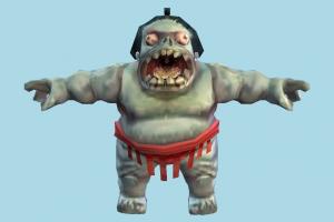 Sumo Zombie sumo, fat, zombie, character, human, cartoon