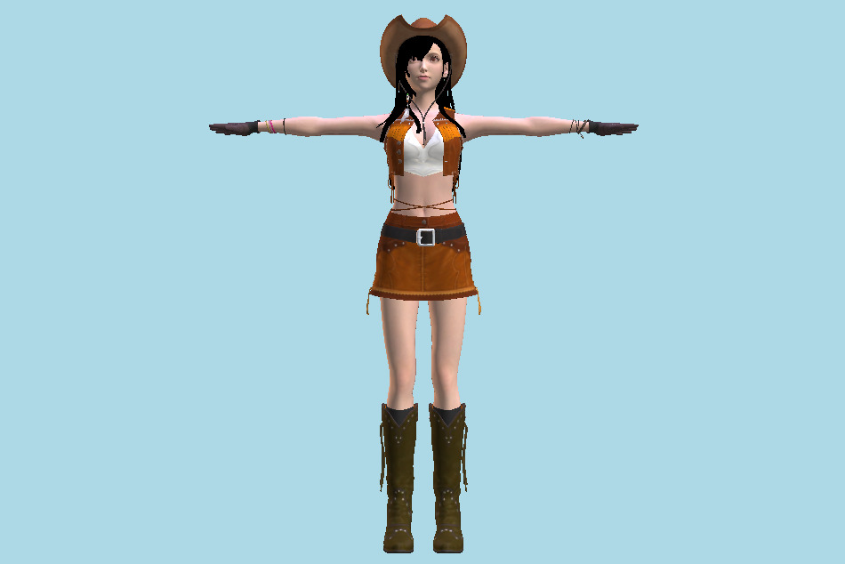 Final Fantasy 7 Remake - Tifa Lockhart (Cowgirl) 3d model