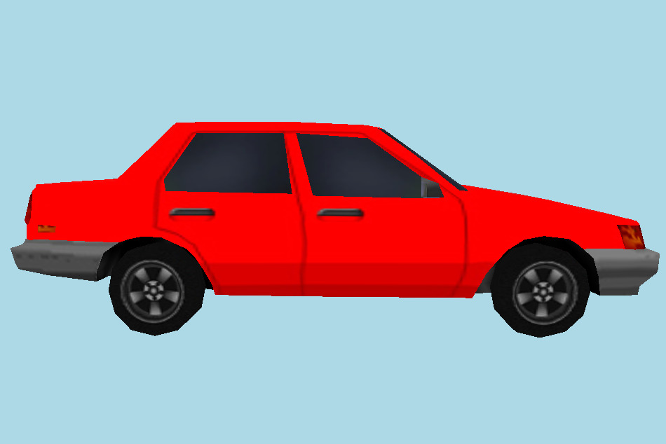 Terminal Car Red Low-poly 3d model