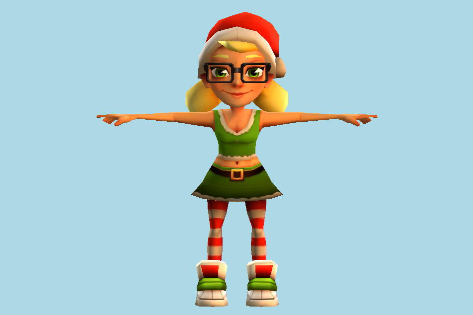 Subway Surfers Elf Tricky Santa Girl 3d model