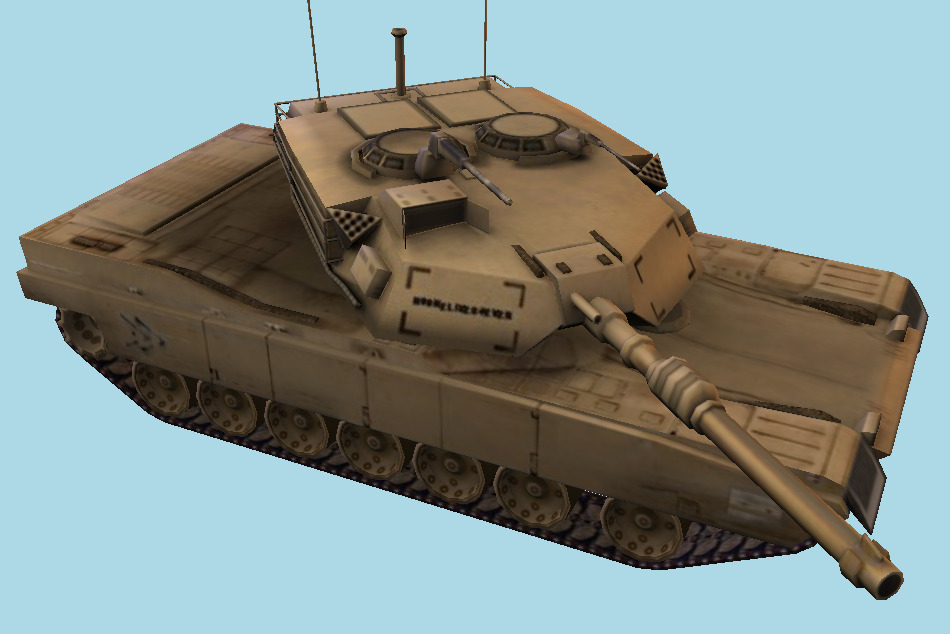 US Marines M1 Abrams Military Tank 3d model