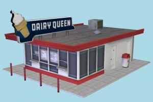 Dairy Queen restaurant, building, mcdonalds, fast-food, fastfood, highway, dinner, breakfast, sandwich, travel, service, public, town, vacation, trip, house, city, street