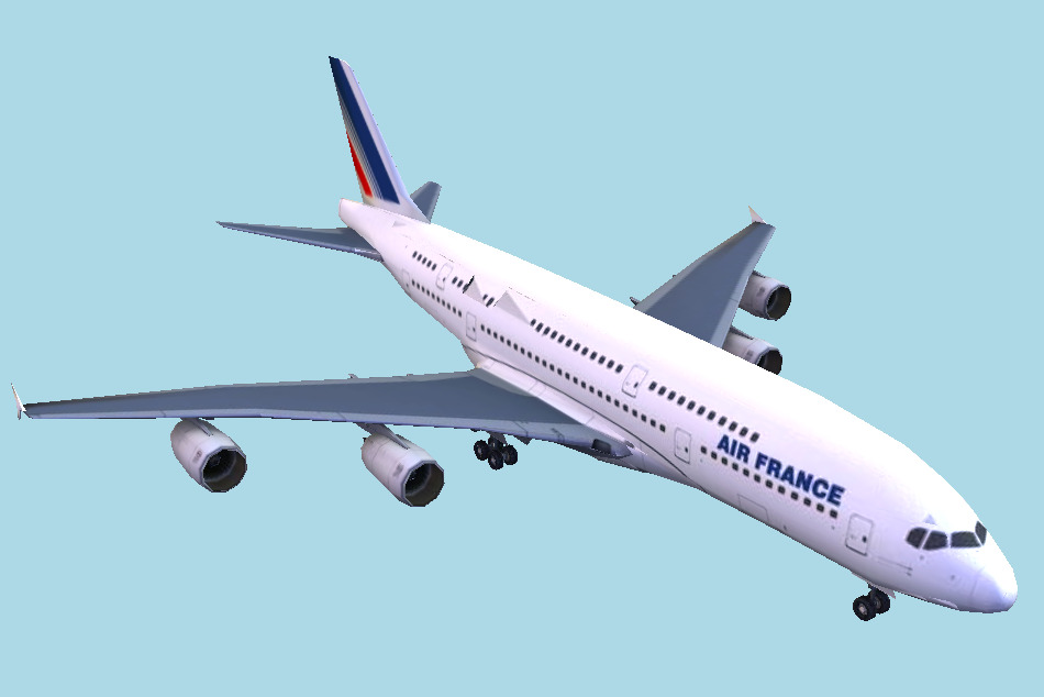 Air France Airbus A380 3d model