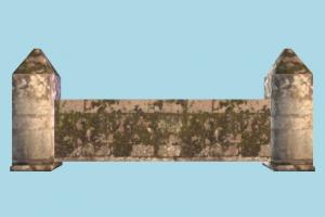 Wall wall, stronghold, castle, tower, build, structure, lowpoly
