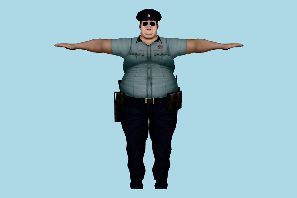 Fat Police Woman 3d model