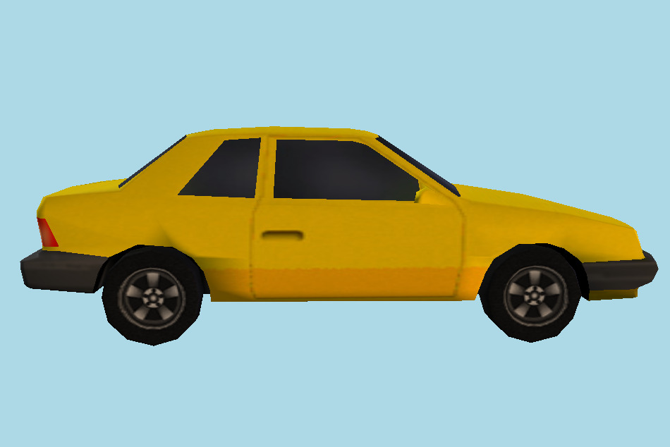 Terminal Car Yellow Low-poly 3d model
