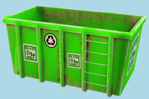 Container container, garbage, trash, can, box, object, green