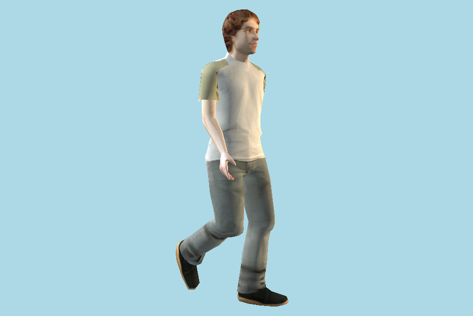 Young Man Walking 3d model