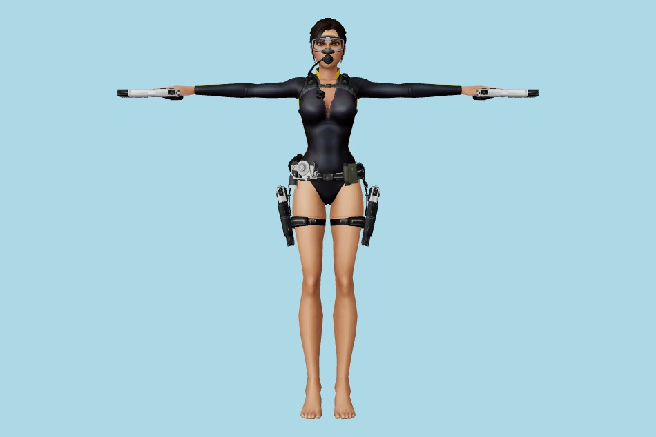 Tomb Raider: Underworld (Wii) - Lara Croft Wetsuit 3d model