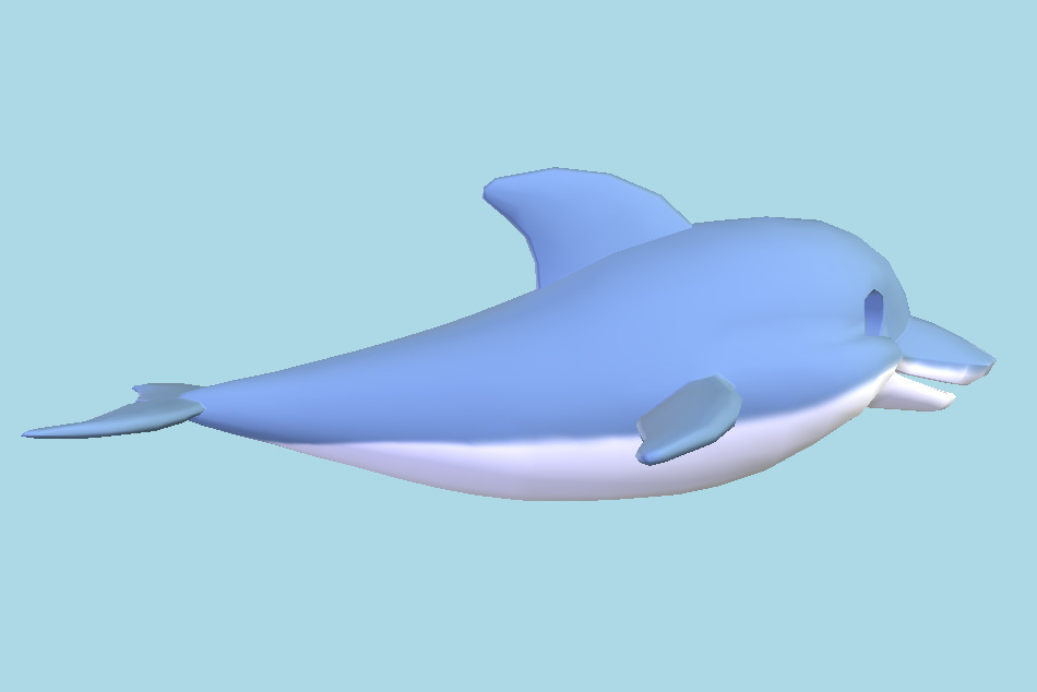 Cute Blue Dolphin 3d model
