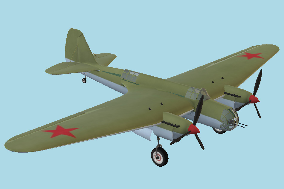 Tupolev Tu-SB2Bis-M103 (ANT40) 3d model