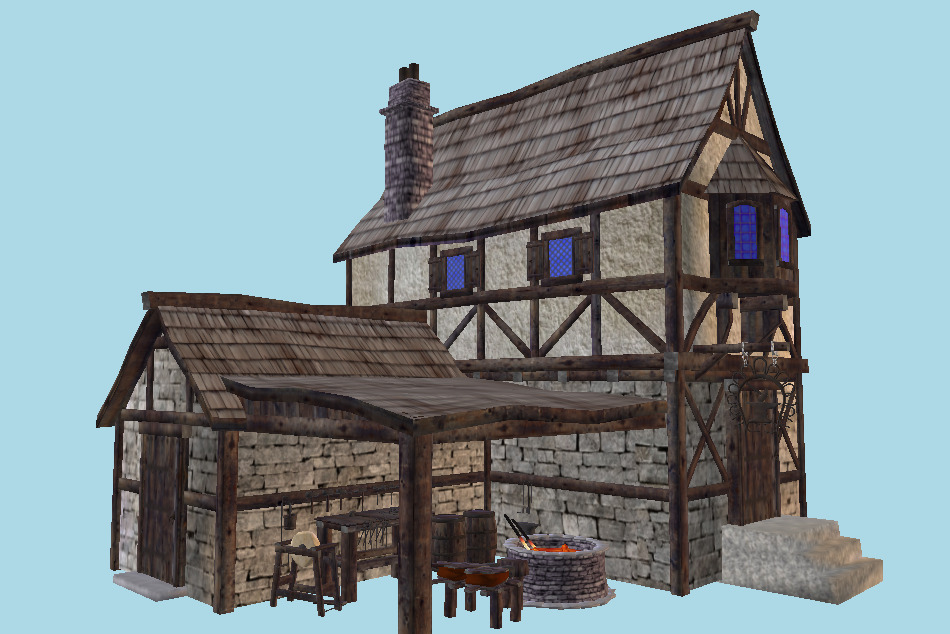 Medieval Blacksmith Castle 3d model