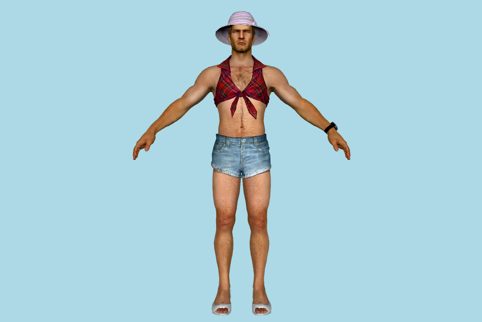 Chuck Greene Knotted Top Cutoffs 3d model