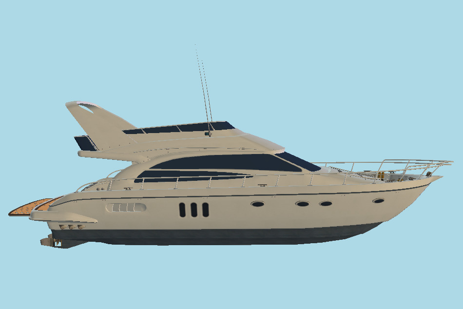 Yacht with internal details 3d model