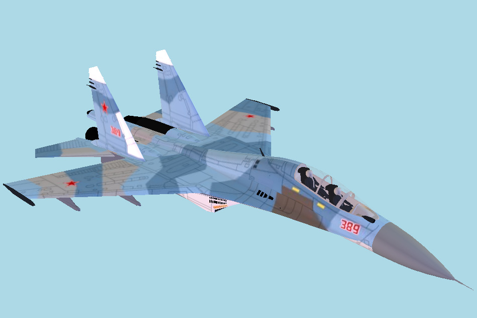 Russian Su-30 Fighter Jet 3d model