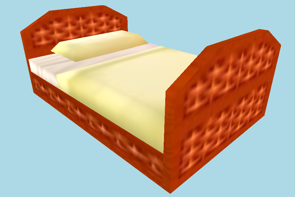 MySims Kingdom Rattan Bed 3d model