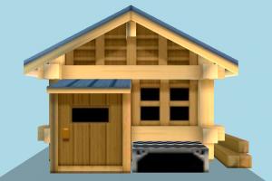 Home Low-poly house, home, building, cartoon, build, residence, domicile, structure, lowpoly