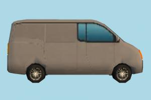 Van van, vehicle, truck, carriage, car, metro, transit, cartoon, lowpoly, transport