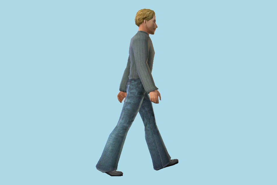 Lowpoly Man Walking 3d model
