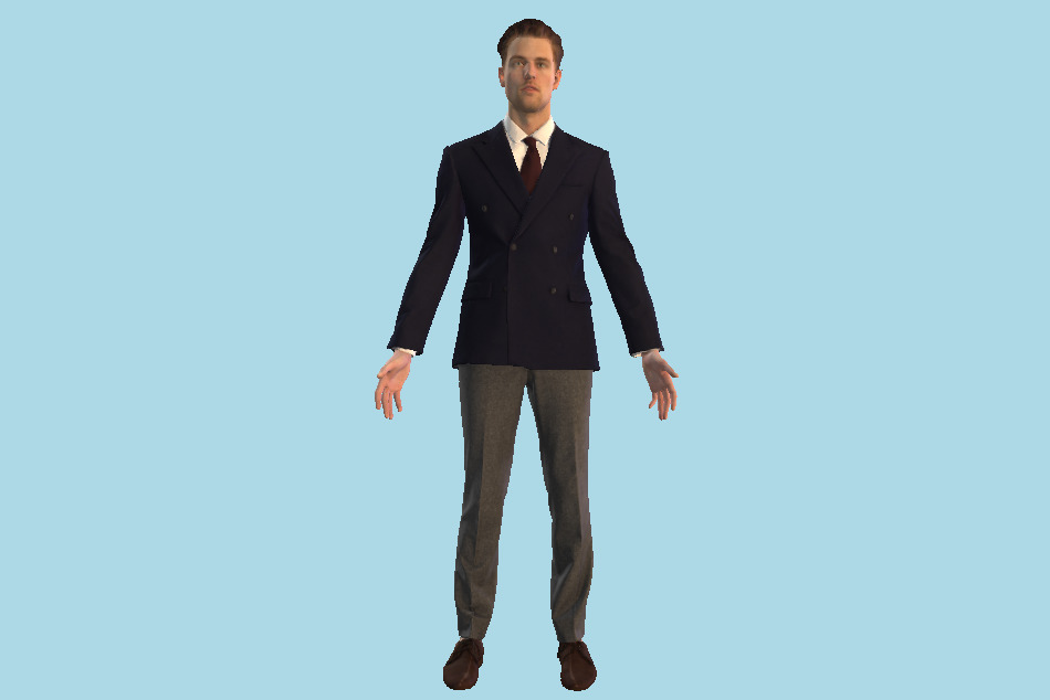 Elegant Business Man 3d model