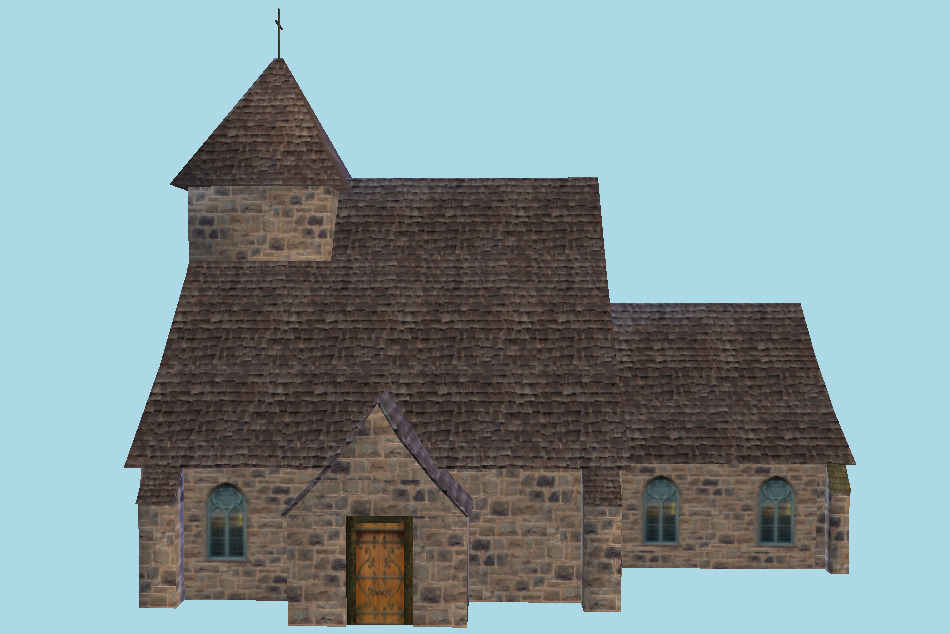 Church with Interior 3d model