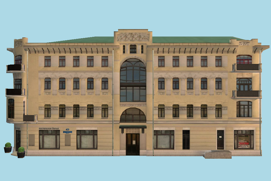 Typical Russian Apartment House Building 3d model