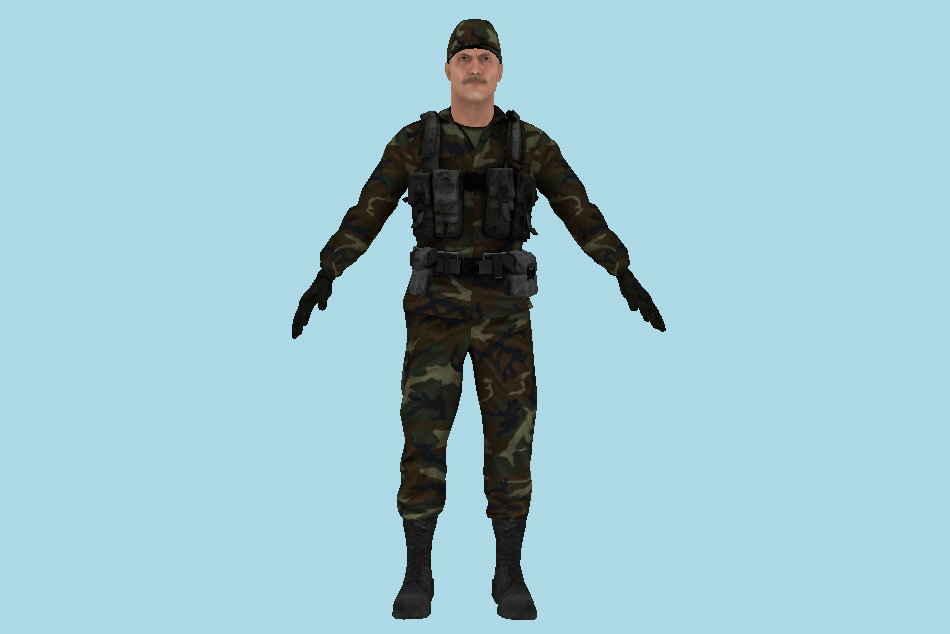 Army Man Soldier 3d model