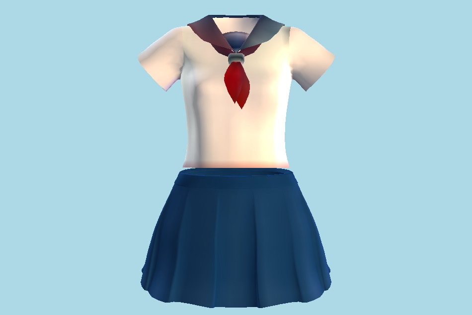 Sailor Dress Costume 3d model