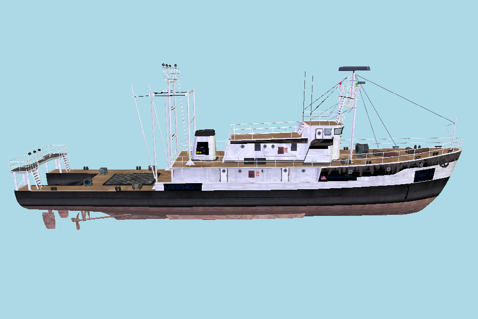Fishing Boat Model with Textures 3d model
