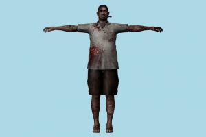 Male Zombie Resident-Evil, RE, zombie, resident, evil, people, human, xna, characters, rigged
