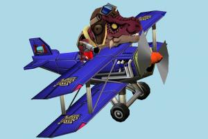 Pilot John aircraft, airplane, plane, craft, air, vessel, lowpoly, cartoon, pilot, driver
