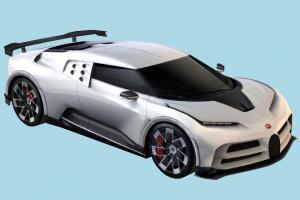 Bugatti Car bugatti, racing, car, vehicle, carriage, transport, french, european, luxury, gt, supercar, coupe, lowpoly, sports, touring