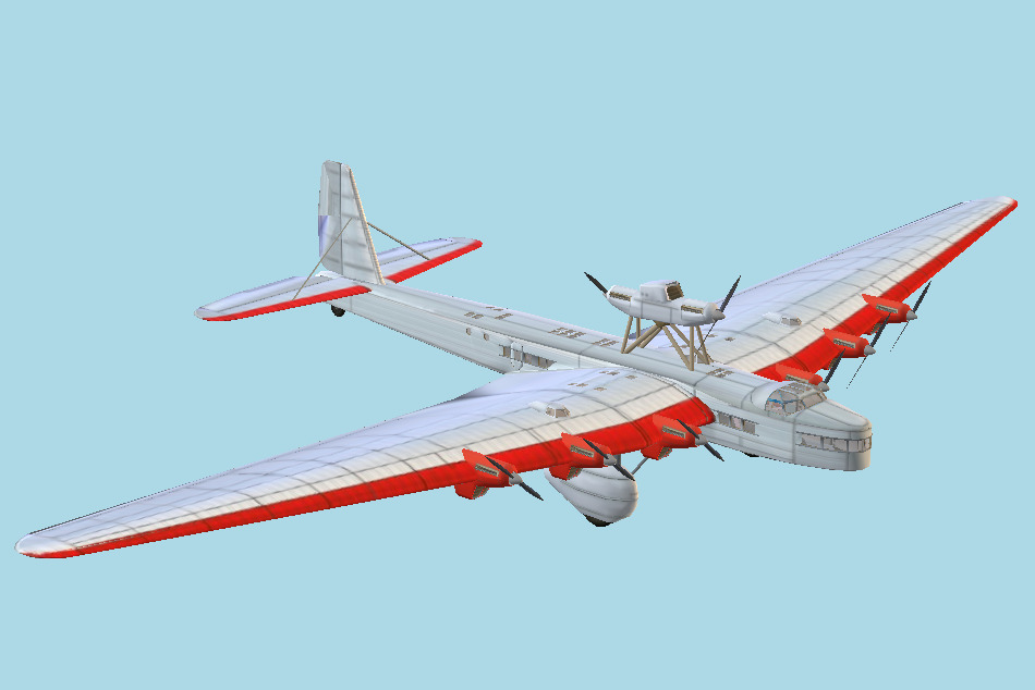 Tupolev ANT-20 Airplane Soviet Aircraft 3d model